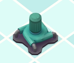 Een Basispomp is een klein object, bestaande uit vier buizen rond een centrale kolom.