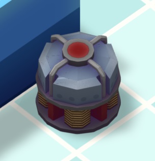 Een Combi Mini-toestel naast een Aquariumwand. Sommige delen van het apparaat zijn rood gekleurd, verwijzend naar de Verwarmingselementen.