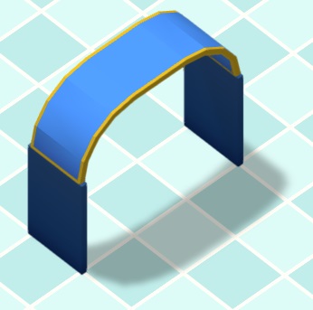 Vogelperspectief van een Tunnel Archway in blauwe stijl: een simpele overspanningsboog.