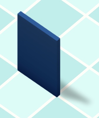 Vogelperspectief van een blauw Muurpaneel.