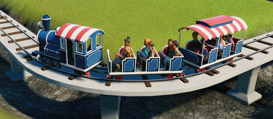 Te merken aan het formaat van de trein, is dit een Attractie die zich in de eerste plaats op Kinderen richt.