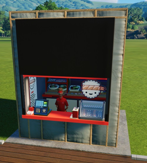 Deze Winkel verkoopt rijst en rauwe vis. En avocado's.