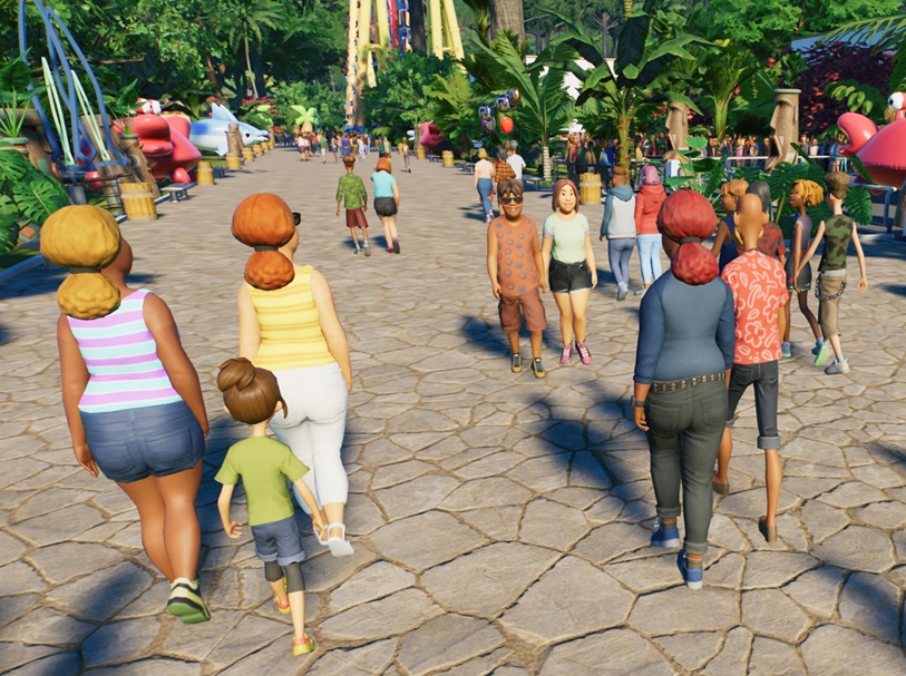 In een Pretpark is het een komen en gaan van Bezoekers.