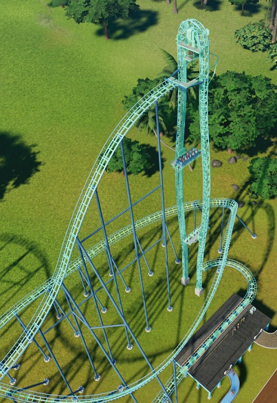 De dubbele lift waarvan sprake in de spelbeschrijving. Let op de grote hoogte (64 meter).