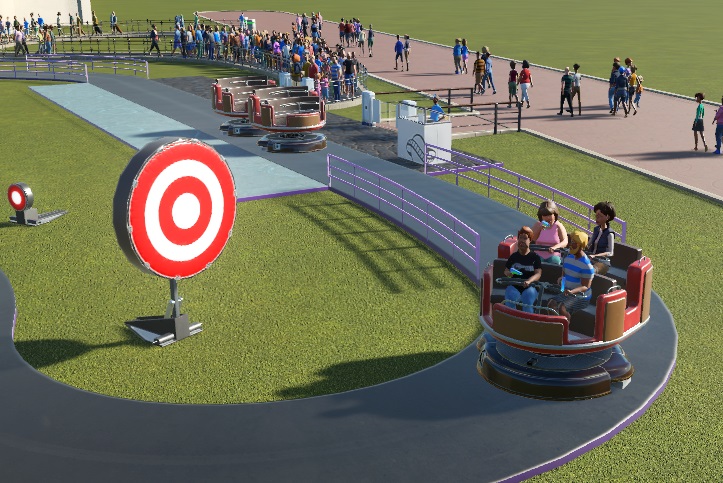 De Quick Draw attractie in Planet Coaster