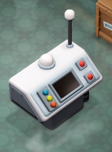 De Analysis Terminal lijkt op een computer uit de oude doos: een groot Object met een klein schermpje. Links en rechts van het scherm staan drukknopjes. Rechtsboven staat een antenne op de huls.