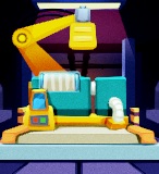 Een Judgement Clouder, met op de achtergrond een mechanische arm.