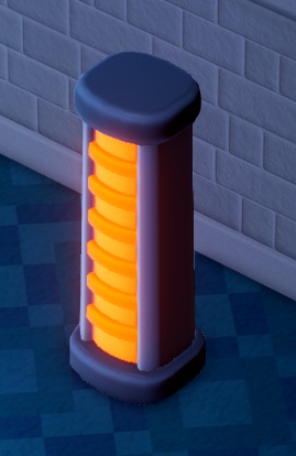 De Small Heater is een verwarmingstoestel dat bestaat uit een lange kolom, met het verwarmingselement over de hele hoogte van de kolom aan één kant.