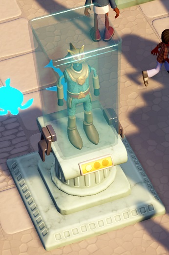 Een goed afgesloten glazen bak met daarin een Wetlantisch Harnas.