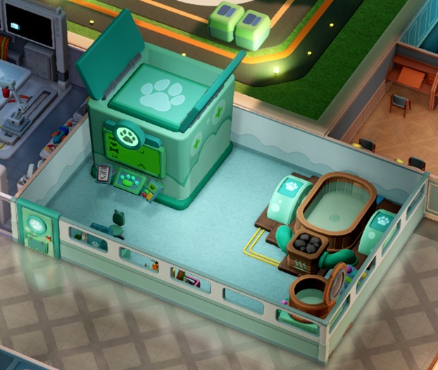 Een vogelperspectief van de Wildlife Welfare, gevuld met (van links naar rechts): de Re-Animalator, Animal Desk, Animal Spa en Micro Animal Spa.