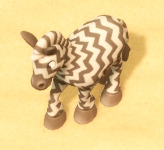 Een Zig-Zebra ziet eruit als een 'gewone' Zebra, maar hier vormen de zwarte strepen een gekarteld zig-zag-patroon.